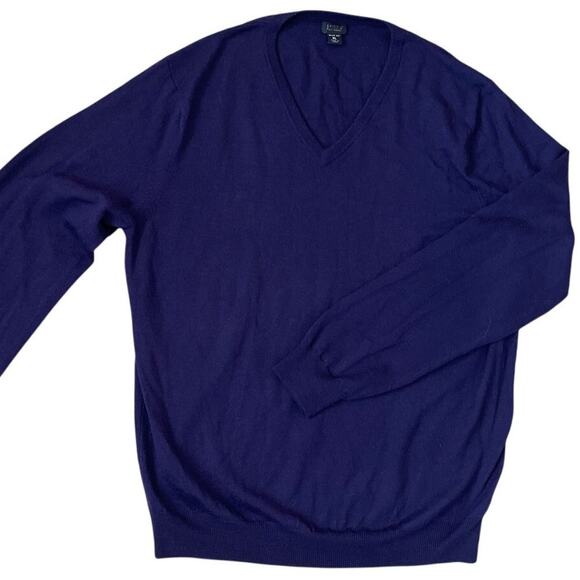 J. Crew Slim Luxe 100% Merino Wool V-Neck Deep Purple Sweater Size XL - Picture 4 of 8